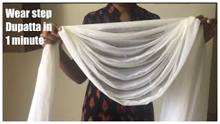 HOW TO WEAR A STEP DUPPATTAShawl  SIMPLE EASY DIY WITH SAFETYPIN TO PLEAT DUPPATTA  TAMIL [upl. by Repsaj]