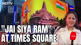 Ayodhya Ram Mandir Dhol Chants Of Jai Shri Ram At US Iconic Times Square [upl. by Murrell416]