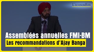 Assemblées annuelles FMIBM les recommandations dAjay Banga [upl. by Vastha]