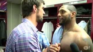 Michael Phelps visits Ray Lewis after Super Bowl win [upl. by Stella]