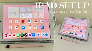 How to customize my iPad 8th Gen with iOS 16🎧🎀🐚🦢 homescreen setup [upl. by Kehoe]