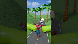 Spiderman amp Hulk Weird Cars Crossing Two Giant Slap Hands in Bollards  BeamNG Drive shorts [upl. by Drauode]