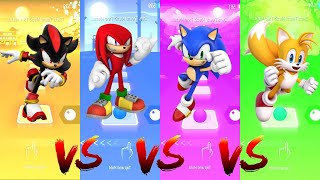 Shadow vs Knuckles vs Sonic vs Tails  Tiles Hop Edm Rush [upl. by Keelin]