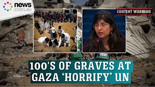 UN rights chief horrified by Gaza mass grave reports [upl. by Veneaux]