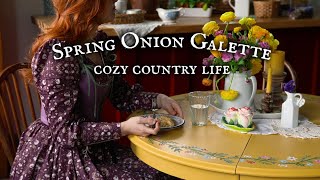 Harvesting Fresh Chives Spring Onion Galette Recipe 🧅 My Cozy Country Life [upl. by Beesley]