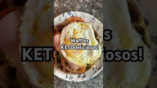 Estoy loca por estos waffles KETO Sin harinas sin azúcar Una opción súper saludable ketodiet [upl. by Kendrick]