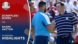 SchefflerBurns vs RahmHatton Highlights  2023 Ryder Cup [upl. by Atteve]