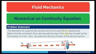 Solving Continuity Equation Flow Rate and Velocity Calculation in a Pipe continuityequation [upl. by Iaria]