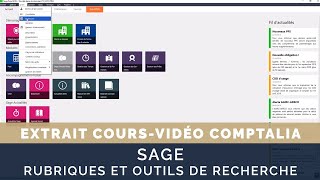 SAGE  présentation des rubriques et de loutil de recherche  Cours vidéo COMPTALIA [upl. by Llehsor]