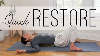 Quick Restorative Yin  Gentle Yoga Practice [upl. by Ahsiugal303]