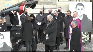 Obsèques de Gaspard Ulliel  sortie de léglise SaintEustache Paris 27012022 [upl. by Nicolina872]