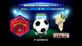 VIDEO SINTESI CAMPIONATO DI ECCELLENZA G B AVOLA  MAZZARRONE 20242025 [upl. by Ondrej544]