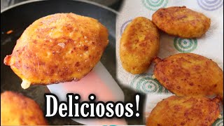 PLÁTANOS RELLENOS DE QUESO plátanos fritos receta con 3 ingredientes [upl. by Nathanil458]