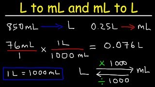 How To Convert From MilliLiters to Liters and Liters to Milliliters  mL to L and L to mL [upl. by Ernald248]