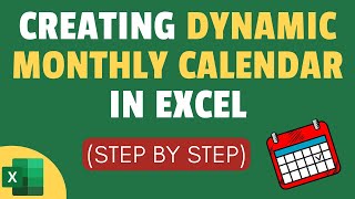 Creating Dynamic Monthly Calendar in Excel Interactive Calendar [upl. by Gonick]