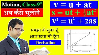 Derivation of all 3 equations of motion  MOTION Class 9  Graphically [upl. by Buell]