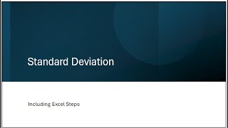 Standard Deviation with Excel Steps [upl. by Eillah]