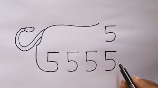 Draw Lion From 555 Number  Drawing Lion For beginners  Lion Drawing Sketch [upl. by Norling]