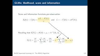 Supervised Learning 53 Iteratively Reweighted Least Squares [upl. by Enelaj700]