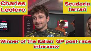 Charles Leclerc post race Monza interview [upl. by Anni]