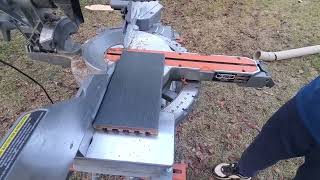 Review amp DEMO Ridgid Sliding Miter Saw and Mobile Stand [upl. by Olyhs333]