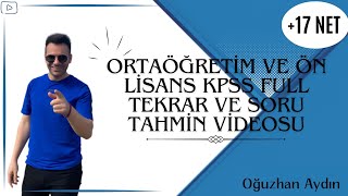 KPSS ORTAÖĞRETİM VE ÖN LİSANS TÜRKÇE FULL TEKRAR VE SORU TAHMİN VİDEOSU [upl. by Ilahsiav643]