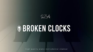 SZA  Broken Clocks Acoustic Piano Karaoke [upl. by Lemuela]