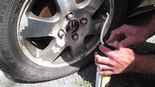 How to inflate a tire with a can of inflatorsealant [upl. by Koral923]