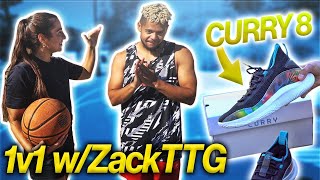 CURRY 8 WEAR TEST 1V1 WITH ZACKTTG IRL BASKETBALL CHANNELED STEPH CURRY [upl. by Werby]