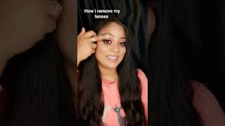 how I removed my lenses 😘💕😘 Plz subscribe my channel ❤️🙏makeup hack viral eyes lenses [upl. by Arreip]