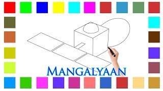 How To Draw Mangalyaan Independence day and Mission Mangal Movie special 15 August 2019 Kids Video [upl. by Grindle615]