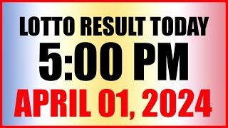 Lotto Result Today 5pm April 1 2024 Swertres Ez2 Pcso [upl. by Faxan]