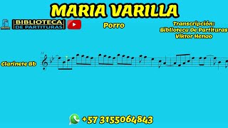 🎼 Partitura MARIA VARILLA  Clarinete Bb  Partituras Viktor Henao [upl. by Akenal]