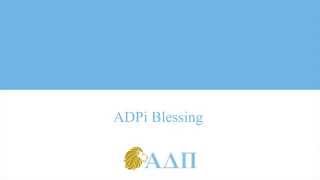 ADPi Blessing Alpha Delta Pi Song [upl. by Orihakat]