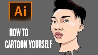 How To Cartoon Yourself  Step By Step RiceGum Tutorial  ADOBE ILLUSTRATOR [upl. by Dessma873]