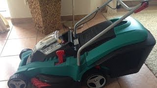 Bosch Rotak 43 Li Akku Rasenmäher  accu lawn mower [upl. by Hanoy]