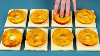 Dessert in 5 minutes Just puff pastry and 2 apples [upl. by Ime]