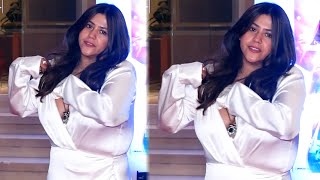 Ekta Kapoor 00PS Moments At Lakadbaggha Success Party [upl. by Desberg]