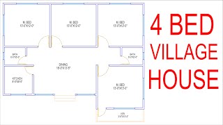 HOUSE PLAN DESIGN  EP 60  1000 SQUARE FEET 4 BEDROOMS HOUSE PLAN  LAYOUT PLAN [upl. by Cesar58]