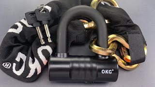 1178 A Security Bargain OKG Bike Lock amp Chain Set Picked [upl. by Havard]