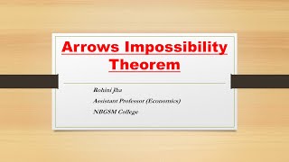 Arrows Impossibility Theorem [upl. by Cammie483]