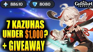 Summoning for C6 Kazuha with 1000  Giveaway [upl. by Namyl]