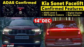 New Kia Sonet Facelift CONFIRMED Features  Official Teaser 2  ADAS  360 Degree  XUV300 Facelift🔥 [upl. by Leksehcey]