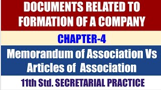 11th Std Secretarial Practice Chapter4 Memorandum Of Association Vs Articles of Association Q4 [upl. by Ima548]