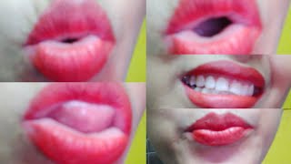 Spit challenge lipstick 💄 lip moving challenge 💋 zoom camera  lip moving  zoom camera smile [upl. by Inamik]