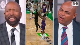 Inside the NBA Reacts to Joe Mazzulla Trying to Block a Shot [upl. by Epilef131]