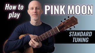 Pink Moon in STANDARD TUNING  Nick Drake Guitar Lesson [upl. by Iuq]