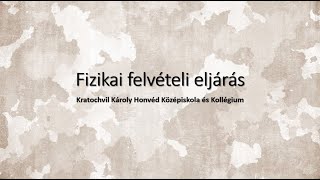 Fizikai felvételi eljárás [upl. by Pufahl679]