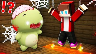 How Scary ZOMBIE TURTLE MIKEY Found and Catch JJ   Minecraft Maizen [upl. by Aneem98]