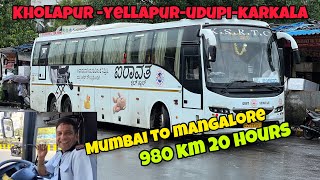 KSRTC AIRAVAT CLUB CLASS MUMBAI TO MANGALORE 980 km journey  malayalam vlog [upl. by Edmondo151]